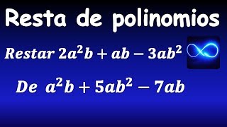 81 Resta de polinomios con dos variables y exponentes MUY FÁCIL [upl. by Esinet]