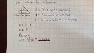 Elektrischen Widerstand ausrechnen  Ohmsches Gesetz [upl. by Lecroy]