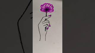 Hand posture easy drawing flowerart drawing shorts [upl. by Manvil]