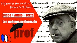 🇫🇷 Les poèmes du Prof Déjeuner du matin Jacques Prévert French poem Video  audio  text  🇫🇷 [upl. by Hermia358]