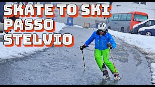 InlineSki technique demonstration  Skate to ski Stelvio [upl. by Atsirc926]