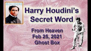 HARRY HOUDINI Gives His SECRET WORDS from the other side Ghost Spirit box session REALLY COOL [upl. by Gnemgnok]