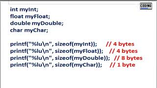 sizeof operator in C language [upl. by Bethena]