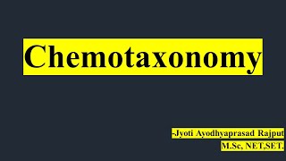 Chemotaxonomy [upl. by Nnor]