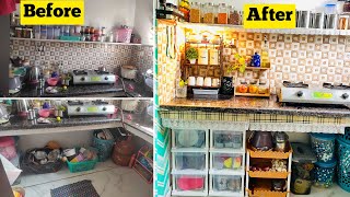 Indian Non modular kitchen MakeoverExtreme Kitchen Makeover [upl. by Aerdnael511]