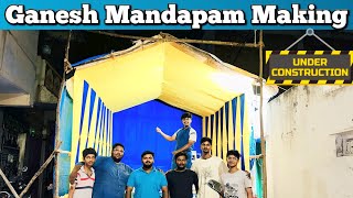 Ganesh Mandapam Making 2023  Ganesh festival 2023  Ganesh Mandapam decoration [upl. by Atteloj]