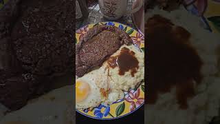 grass fed steak eggs and mashed potatoes Twister breakfast bingingwithbabish foodshorts tried [upl. by Erolyat]