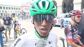 Henok Mulubrhan  Interview at the finish  Giro dellAppennino 2023 [upl. by Martelle906]