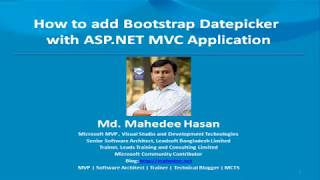 How to add Bootstrap Datepicker in ASPNET MVC Application [upl. by Odlanyer]