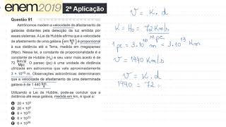 ENEM 2019 2ª Aplicação  Lei de Hubble [upl. by Ambrosia677]