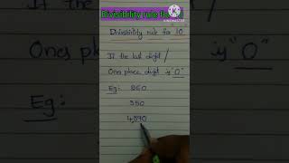 divisibility rule for 10 divisibility division mathematics education [upl. by Wharton]