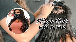 Colocação de mega hair fio a fio [upl. by Bobbee647]