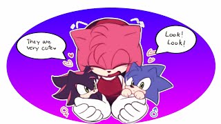 Amy Gives Birth To Shadow And Sonic  Shadow x Amy shadamy Comic Dub Compilation [upl. by Manuela]