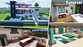 Minecraft Modern House 43 Interior Tutorial  Interior Ideas  How to Build [upl. by Soma]