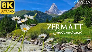 8K  ZERMATT Switzerland • Walk Tour • 8K UHD Video [upl. by Ahtiuqal]