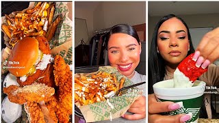 WINGSTOPS TIKTOK MUKBANG COMPILATION  FRIED CHICKEN BURGER CORN FRIES  ASMR EATING 💚💚💚 [upl. by Preston176]