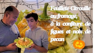 Feuilleté citrouille dhalloween 🎃 au fromage à la confiture de figues et aux noix de pecan [upl. by Rehsu]