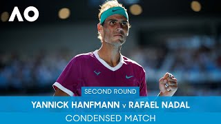 Yannick Hanfmann v Rafael Nadal Condensed Match 2R  Australian Open 2022 [upl. by Therron]