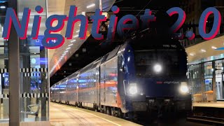 BRANDNEU Nightjet 20 mit ÖBB 1116 195 quotNightjetquot  1216 012 quotNightjetquot in Feldkirch [upl. by Compte]