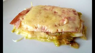 Graten de calabacin jamón york y queso  Superfácil y rico [upl. by Ehtnax]