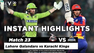 Lahore Qalandars vs Karachi Kings  Full Match Instant Highlights  Match 23  8 March  HBL PSL5 [upl. by Yorke829]