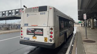 MTA NYC Bus Short Clip Of B15 Hauling on the Belt Parkway with 4811 [upl. by Holna]