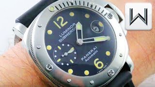 Panerai Luminor Submersible Tritium Dial PAM 024 Acciaio Luxury Watch Review [upl. by Imeka]