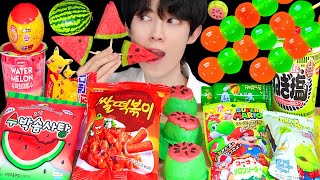 ASMR ICE CREAM WATERMELON JELLY RECIPE PARTY 직접 만든 수박 디저트 아이스크림 젤리 먹방 DESSERTS MUKBANG EATING SOUNDS [upl. by Fitzhugh]