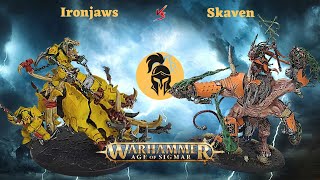 Age of Sigmar Battle Report NEW Ironjaws vs Skaven Big Pigs vs Thanquol and the Stormfiends [upl. by Chrystel]