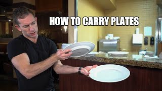 How to carry plates  restaurant server training [upl. by Mckeon]