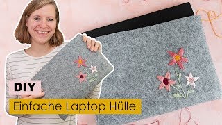 Einfache Laptop Hülle selber machen  🎁 DIY Geschenk [upl. by Barber]