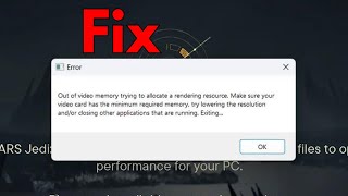 How to fix out of video memory error in StarWarsJediSurvivor [upl. by Duston]