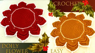 Como tejer a Crochet Tapetes Nochebuena para Navidad  Christmas Crafts [upl. by Haig]