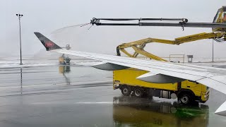 Air Canada Airbus A220300 Snowy Winter Storm Takeoff from Toronto Pearson  YYZYUL [upl. by Placeeda903]