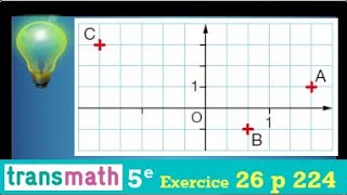 Lire les coordonnées de points dans un repère • abscisse amp ordonnée • cinquième transmath [upl. by Etnahsa797]