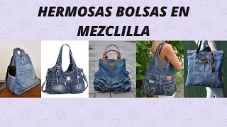 BOLSAS EN MEZCLILLA 😍 MIXED BAGS [upl. by Sokem]