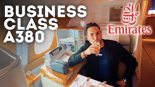 Emirates Business Class A380  Viagem a Dubai no MAIOR avião do mundo com chuveiro e bar abordo [upl. by Alfi869]