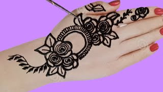 Simple mehndi designback hand mehndi designmehndi designsmehendi [upl. by Hairam]