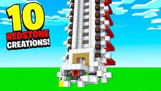 10 REDSTONE CREATIONS YOU CAN BUILD ELEVATOR SECRET DOORS [upl. by Yuji]