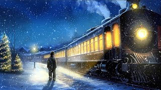 Waiting for the Polar Express 🚂  Dreamscape w Vintage Oldies Christmas Music  Reverb amp Snowfall ❄ [upl. by Urbana]