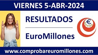 Resultado del sorteo EuroMillones del viernes 5 de abril de 2024 [upl. by Zaob752]