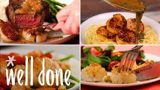 How To Make 4 Super Easy Scallop Dishes On Their Own Or In Addition To A Meal  Recipe  Well Done [upl. by Chalmer]