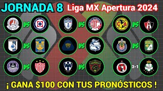 PRONÓSTICOS Liga MX APERTURA 2024 Jornada 8 [upl. by Sommers]