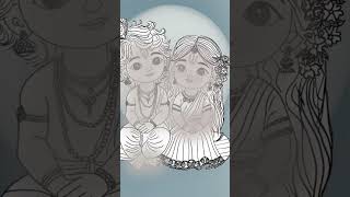 Radhe Krishna  Janmashtami  Madhuban me kanhaiya kisi gopi janmashtami shorts drawing sketch [upl. by Collum177]