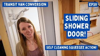 Roldour Sliding Shower Door Install Compact amp SelfCleaning  Transit Van Conversion E39 [upl. by Kinzer273]