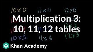 Multiplication 3 101112 times tables  Multiplication and division  Arithmetic  Khan Academy [upl. by Attela]