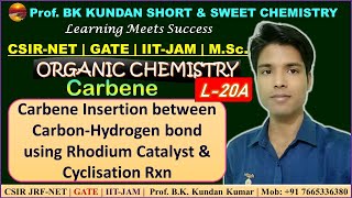 Lect 20A Carbene Insertion between CarbonHydrogen bond using Rhodium Catalyst amp Cyclisation Rxn [upl. by Rogozen738]