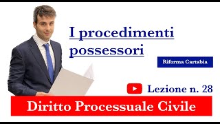 Procedura civile lezione n28 I procedimenti possessori [upl. by Roswell]