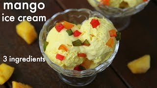 mango ice cream recipe  आम की आइसक्रीम  how to make homemade mango ice cream [upl. by Tychon]