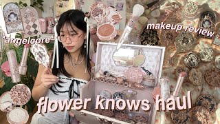 🩰👼🏻 flower knows LITTLE ANGEL 20 most aesthetic makeup haul  pinterest coquette angelcore [upl. by Ibrab141]